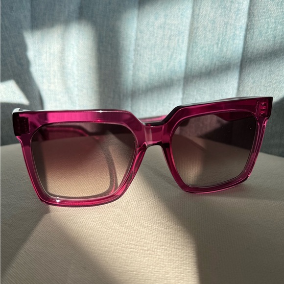 NEW🚨Celine Bold 3 Dots 55MM Oversized Square Sunglasses Shiny Violet/Gradient - Picture 11 of 16